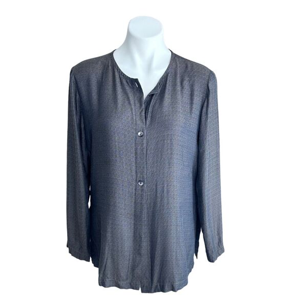 Eileen Fisher Cardigan Silk Linen Blend Button Front Lightweight Drapey Womens S - Picture 12 of 12